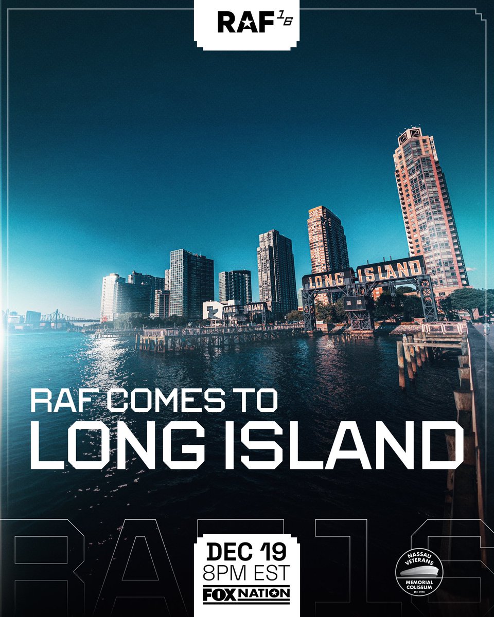 RAFWrestlingUSA's tweet photo. RAF IS COMING TO LONG ISLAND 🔥

DEC 19 at the Nassau Veterans Memorial Coliseum.

Register your interest for tickets in bio. Watch on @foxnation https://t.co/ZylfVnbUVq