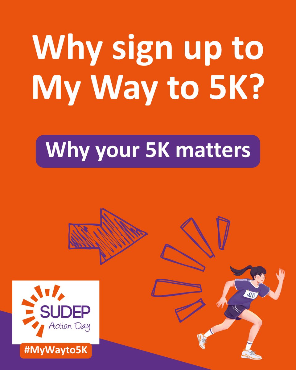 SudepAction's tweet photo. Around 1 in 100 people in the UK live with #epilepsy, and families face the devastating reality of Sudden Unexpected Death in Epilepsy (SUDEP) every day.

By taking on My Way to 5K, you can help fund life-saving research and specialist support services: https://t.co/jh6gkfejjR https://t.co/cF0ZdGck9U