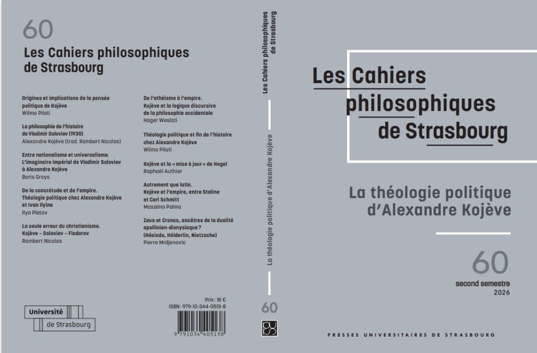 RambertNicolas's tweet photo. Un dossier sur Kojeve dans «Les Cahiers philosophiques de Strasbourg», avec un inédit de cet auteur. https://t.co/bQW4rwhPGB