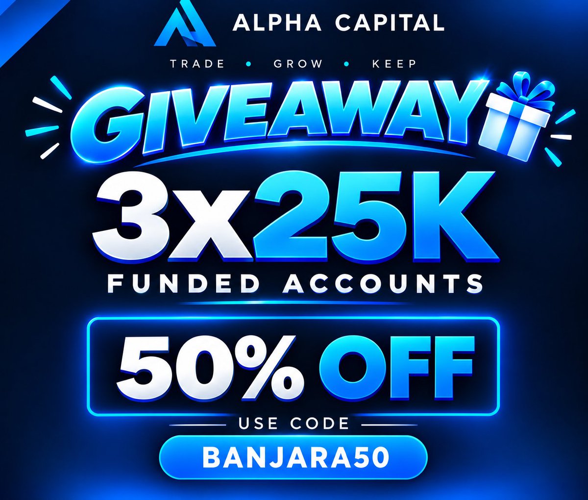 Adam_Aabaad's tweet photo. 🎁 Giveaway Time 🎁

3x25K Two Step Accounts. 🎉

1- Follow @AlphaCapitalUK @Adam_Aabaad 

2- Like &amp; Repost. 

3- Tag a friend. 

⏳72 Hours https://t.co/Wsi7nfuFnY