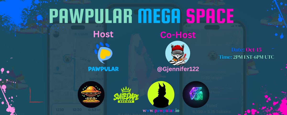 PawpularApp's tweet photo. 🐾🎙️ PawPular Space #62 — Community Connections + GIVEAWAYS! 🌟

The PawPular family is coming together again! 💙 Join animal lovers, Web3 builders, creators, projects & communities for another exciting Space filled with fresh updates, meaningful connections, new discoveries, and great conversations! 🐶🐱🌍

🗓️ October 15 | 2PM EST / 6PM UTC
🎤 Hosted by @PawpularApp 🐾
🤝 Co-hosted by @Gjennifer122 ✨

🎁 GIVEAWAYS
🐾 1 PPG NFT Free Mint
🐘 1 CEN NFT

Featured Guests:
@DripDragons @TheSuitedApes @ufocryptocoin @AevonNFT 

❤️ Like & RT | 👥 Tag 3 friends | 🎧 Be in the Space
🔗 https://t.co/gN3uXT0V3V

Whether you're building, creating, exploring Web3, or simply looking to connect with amazing communities, there's a place for you!

Bring your friends, share your story & let's keep growing together! 🐾🚀💙

#pawpular #web3forgood #adoptdontshop