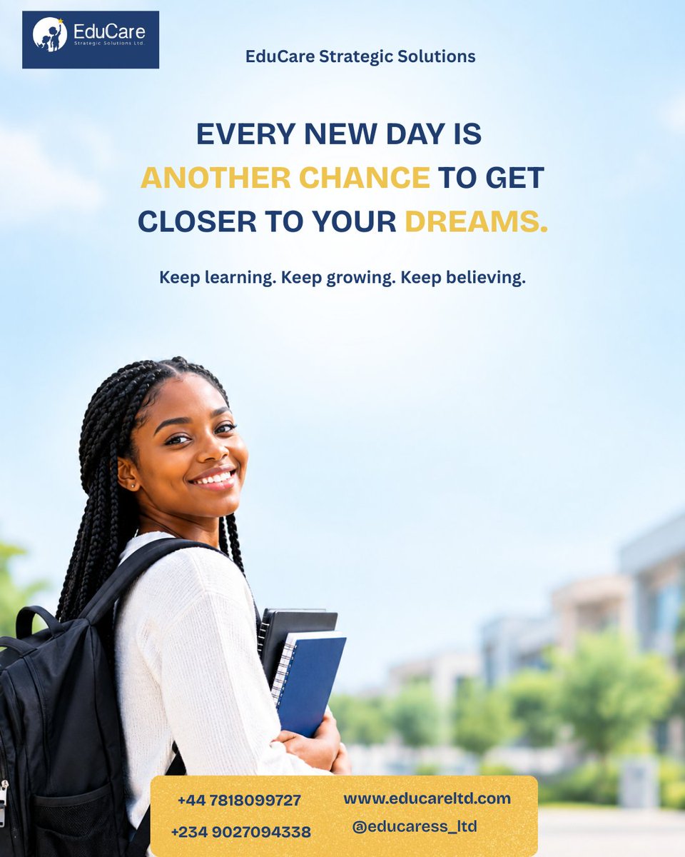 EducareL12297's tweet photo. Every new day is another chance to get closer to your dreams. 💙

Keep learning. Keep growing. Keep believing. Your future is worth the effort. 

#EduCareStrategicSolutions #Education https://t.co/Oapi9PJ2Up
