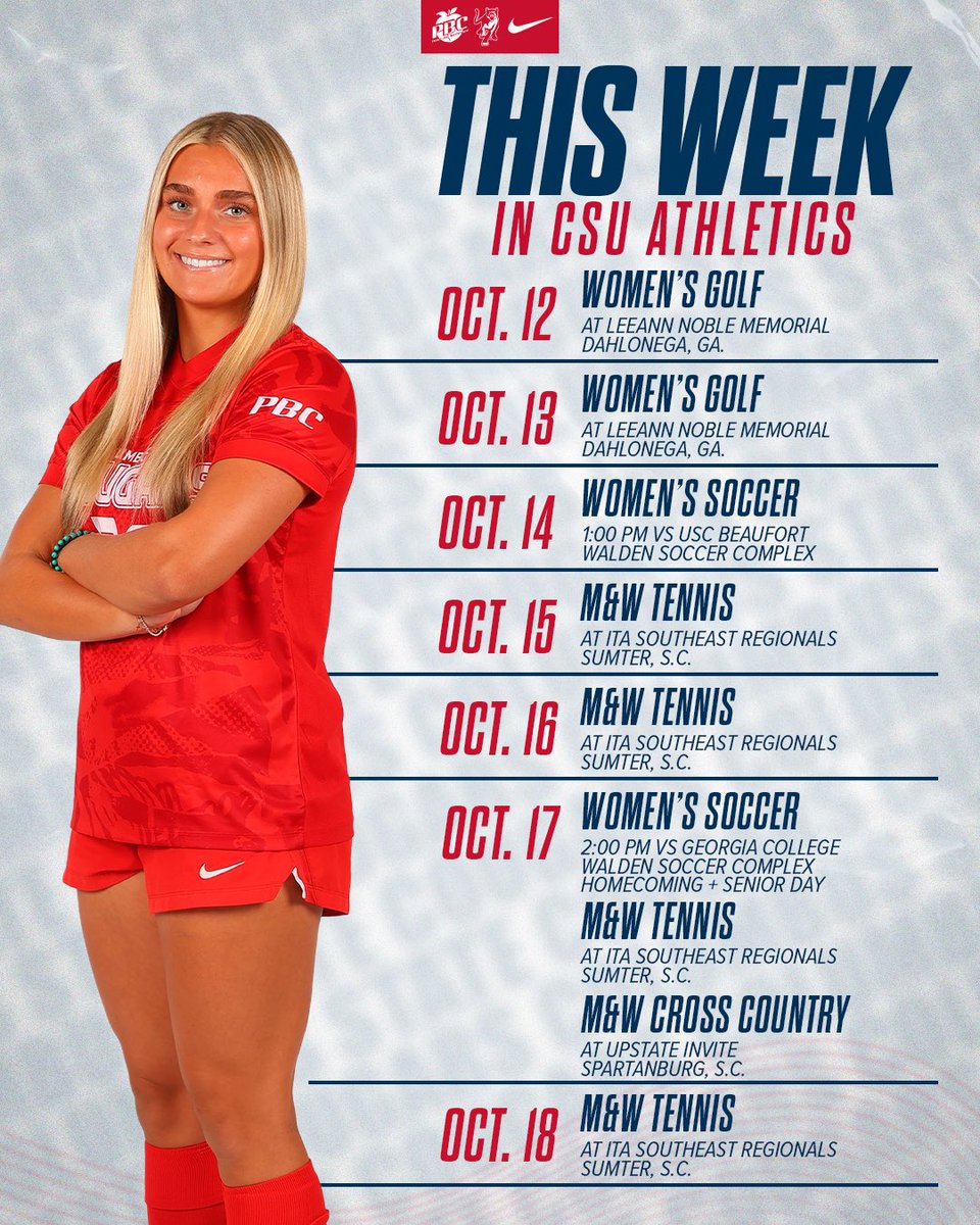 CSUCougars's tweet photo. 𝐂𝐨𝐥𝐮𝐦𝐛𝐮𝐬 𝐒𝐭𝐚𝐭𝐞 𝐔𝐧𝐢𝐯𝐞𝐫𝐬𝐢𝐭𝐲 𝐇𝐨𝐦𝐞𝐜𝐨𝐦𝐢𝐧𝐠 𝐖𝐞𝐞𝐤 🐾

🏌️‍♀️⚽️🎾🏃‍♂️🏃‍♀️

#CougarsCompete | #CougarsUnite | #NoCeilings https://t.co/H00JNPIrmJ