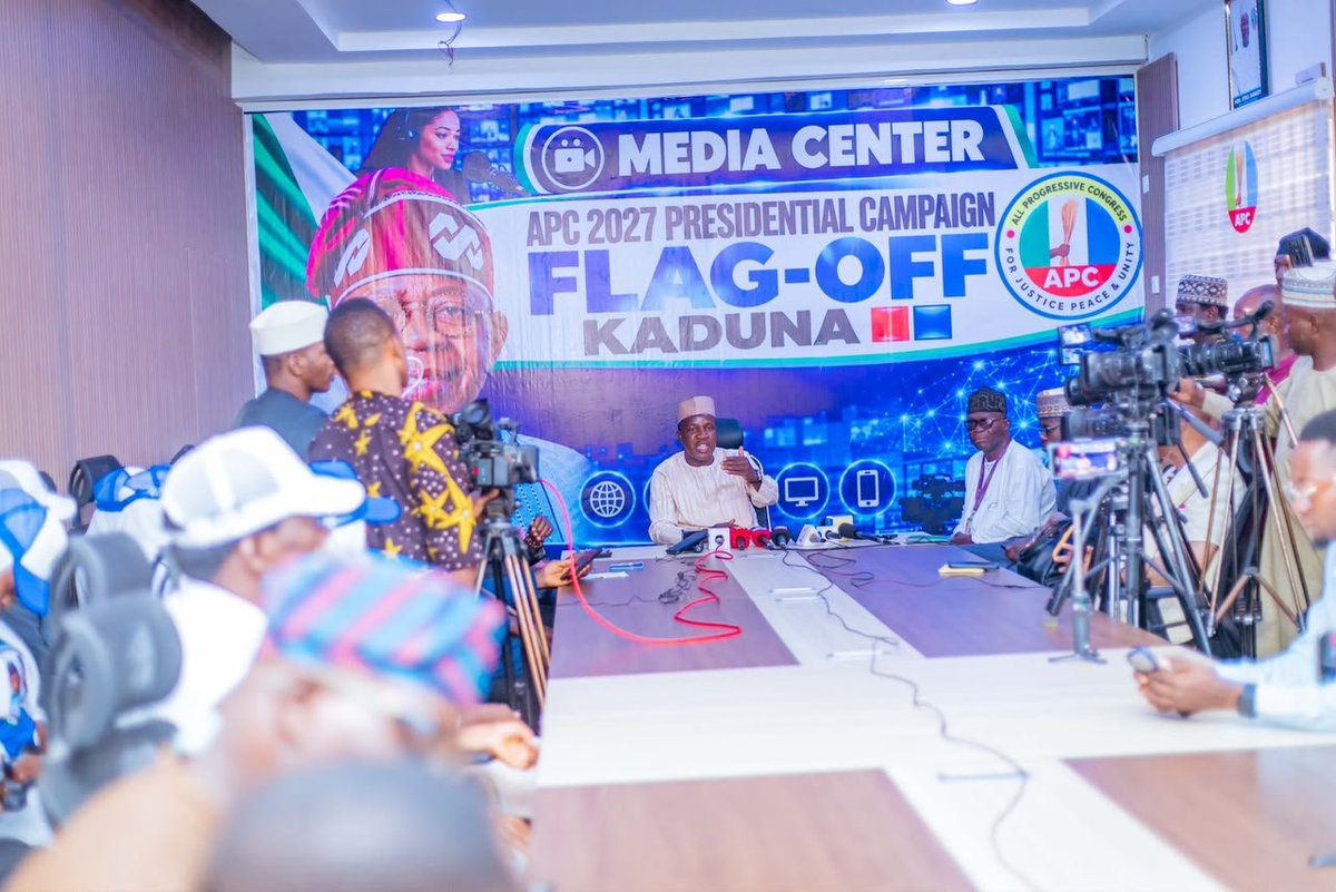 GodFather59880's tweet photo. Kaduna APC has inaugurated its Media Centre in preparation for the 2027 general elections.

The inauguration was led by the party’s Publicity Secretary, Hon. Sani Haruna Dan Azare. The centre will coordinate publicity and strengthen media engagement ahead of the 2027 campaign. https://t.co/hDi3AGngzp
