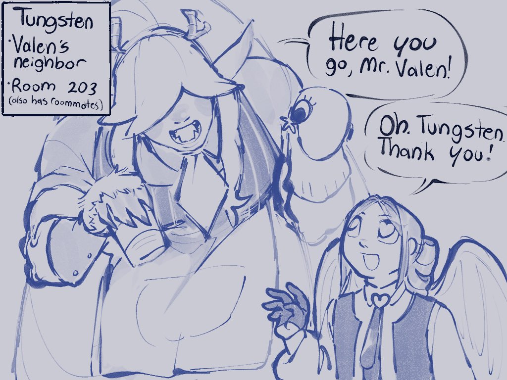 dustfulhare's tweet photo. Finally got through Valen and his roommates. Time for the other tenants in the apartment (aka, Tungsten and his roommates!)
 #ocs #ocart #worldfullofoddballs https://t.co/Z6ccRVvTvy
