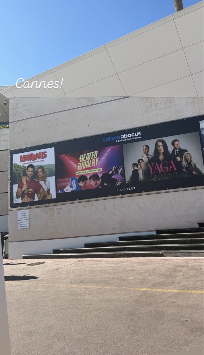 hudsonwupdates's tweet photo. ‘Heated Rivalry’ and ‘YAGA’ posters spotted at MIPCOM 2026 in Cannes, France! 🇫🇷  (via carolynnewman1234) https://t.co/2fClbqlSfn