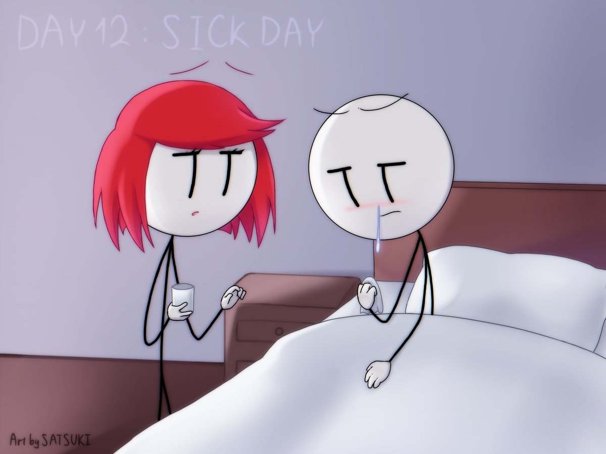 Satsuki_Fumo_9's tweet photo. Day 12: Sick day 
he caught a cold and ran a high fever as a result of being reckless now he regretted his actions (maybe)
#HenryStickmin #HenryStickminFanArt #THSC #stickmintober2026 https://t.co/tLMV887evk