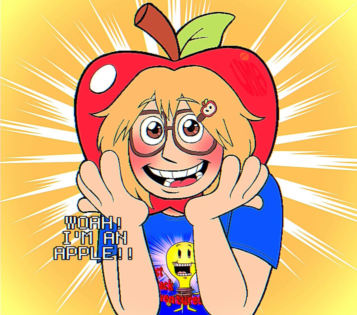 applecyders_'s tweet photo. I saw people associating this character with apples. I love apples. So behold... https://t.co/R6C1xdLE9X