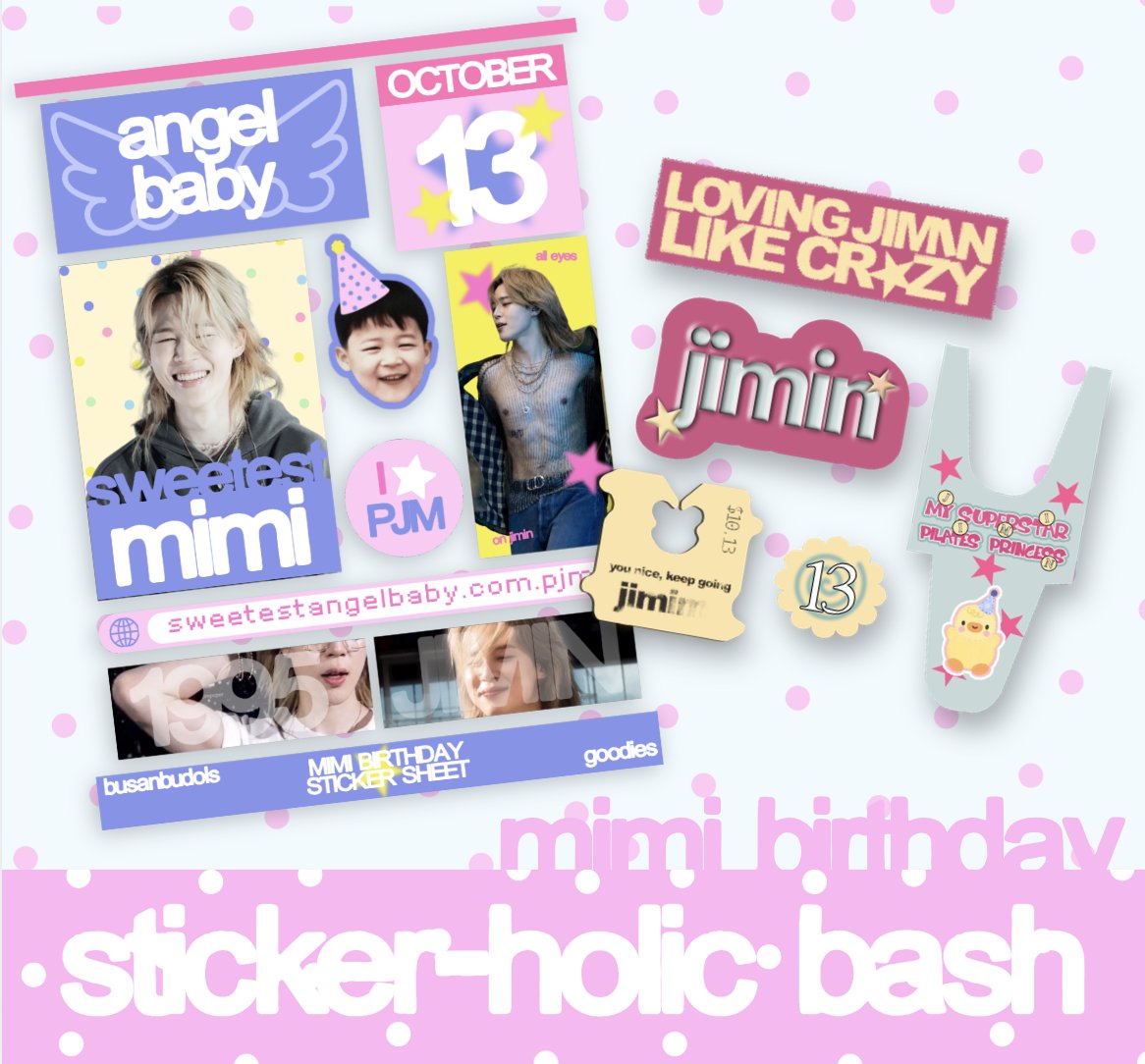 busanbudols's tweet photo. jimin birthday sticker-holic bash ★ free claim ★ 
on-hand ★ wednesday ship out 

mechanics:     
    ★ rt & like the claim post + reply "mine + code" 

code ex: mine + [ item ]
★ sticker sheet
★ sticker pack

max of one each per miner   
until supplies last ! 
must shoulder sf [ ph only ]