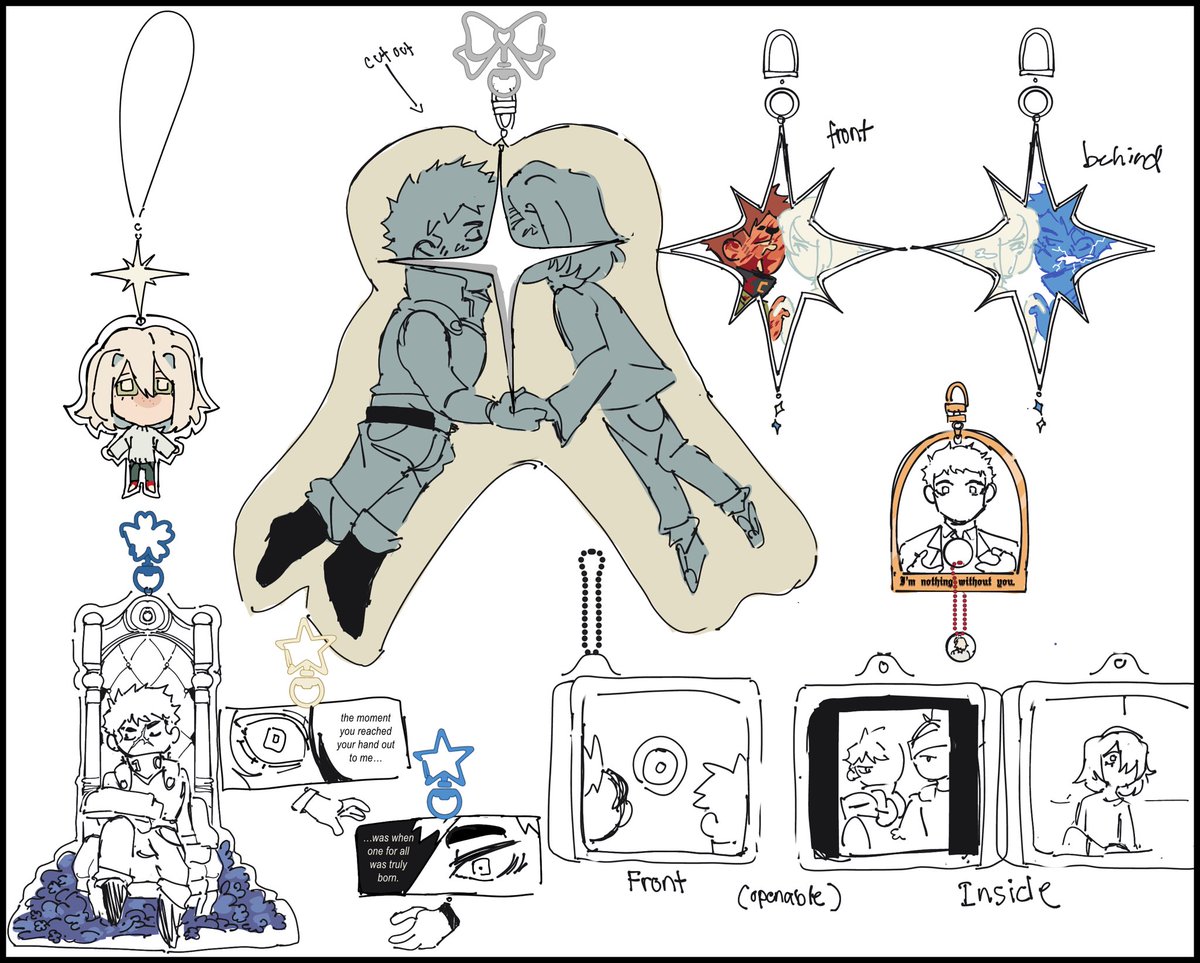 amaranthdahlia's tweet photo. started to randomly make concept art for kudoichi/ofa keychains ????? https://t.co/d8Cn2mvmEZ