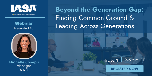 IASAINC's tweet photo. Generational differences get a lot of attention, but individual preferences often matter more than which generation someone belongs to. Join us Nov 4 for an engaging session with Michelle Joseph, Manager at Wipfli.  Free to attend | Register now ➡️ https://t.co/btS0za7t3c https://t.co/vhe2XDgLDg
