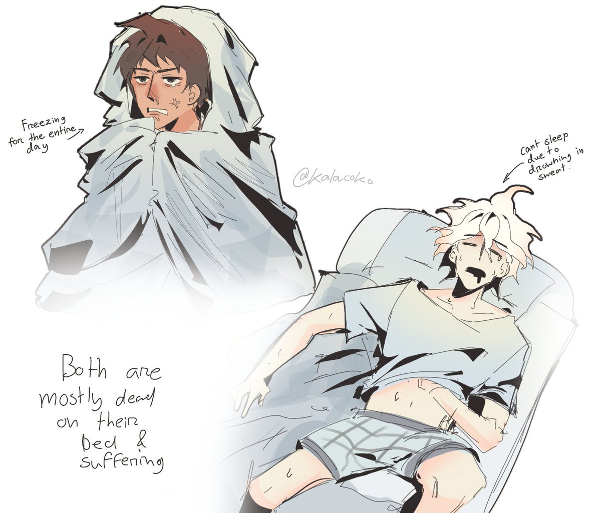 kalacoko's tweet photo. My fever flared up like a bitch yesterday so i took it out on these losers

#komahina #hinakoma https://t.co/gKX26iO6Lo