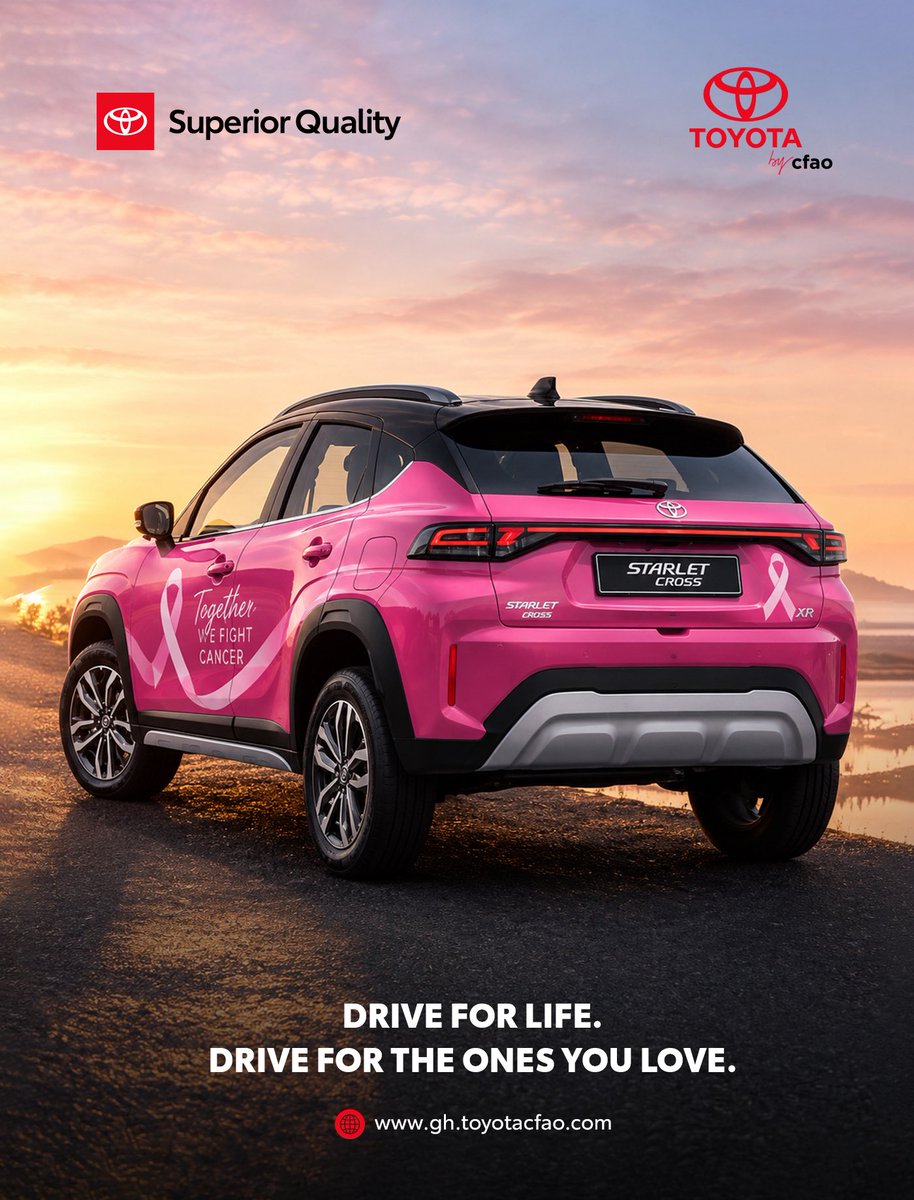 DriveToyotaGH's tweet photo. Drive for Life. Drive for the Ones You Love.

Every journey is more meaningful when it’s about protecting the people who matter most. This Breast Cancer Awareness Month, let’s stand together, spread awareness, encourage early detection, and support everyone affected by breast cancer.

Together, we can drive hope, inspire strength, and make every journey count. 

#toyotaghana #ttmg #pinkoctober #breastcancer