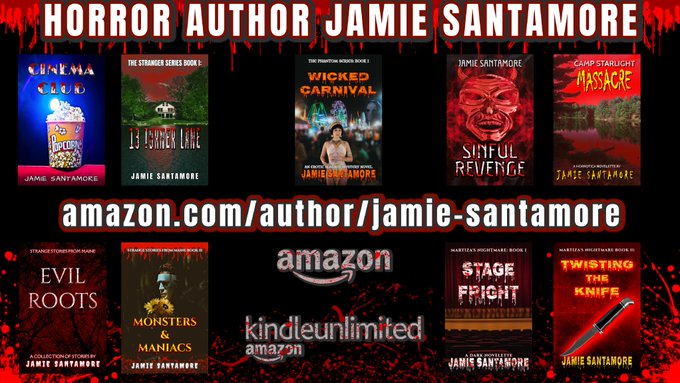 Real_JSantamore's tweet photo. Like #Horror books? Love #Slashers with a #MaskKiller facing off with a #StrongFemaleLead and a #KillerTwist? These are the books for you! Grab them here: https://t.co/glXAOmTbRv https://t.co/edoyHX7oqr