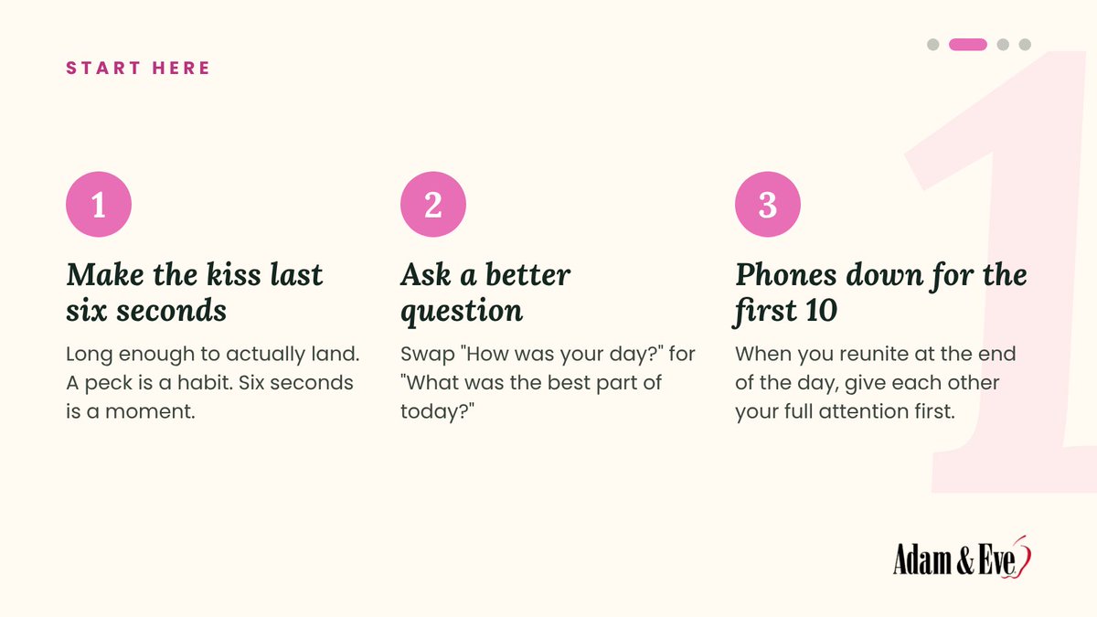 adamandeve's tweet photo. You don’t need a weekend away. You need five minutes, on purpose.

Six small ways to reconnect, starting tonight. Which one are you trying first?

#RelationshipTips #Connections https://t.co/IUFmCyR5qf