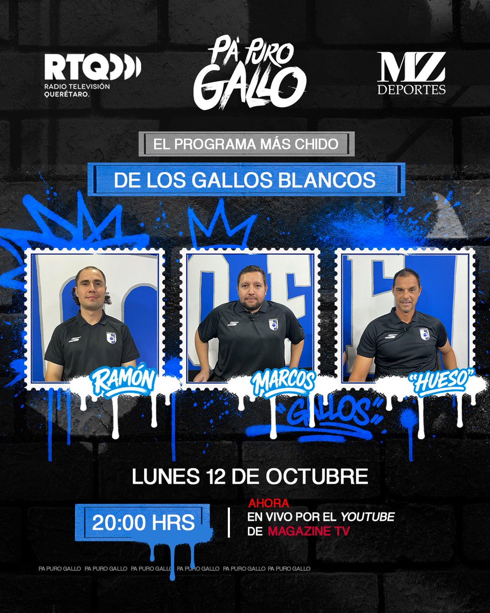 papurogallo's tweet photo. #papurogallo🐔💙🖤⚽ GALLOS GANA EN CASA Y LA ILUSIÓN CRECE 🏟️

💬 | Ramón, Marcos y “Hueso” hacen la gran pregunta: ¿hasta dónde puede llegar este #gallos si mantiene su nivel y la conexión con su afición? 🔵⚫

🕗  | HOY 8:00 PM
📍  | En vivo por el You Tube de Magazine TV https://t.co/1pRAHM2Ibs