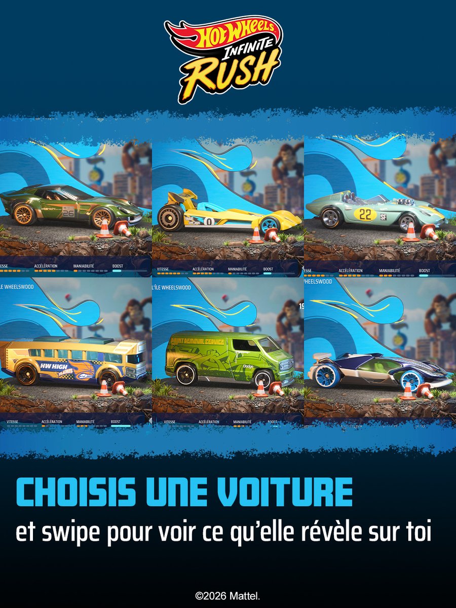 PLAION_FR's tweet photo. Ta voiture te dit qui tu es sur #HotWheelsInfiniteRush ! 🔥

Choisis une voiture et déroule le thread 🧵 https://t.co/4v1NuE6m4a