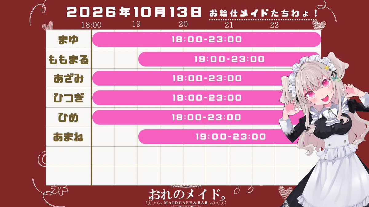 orenomaid's tweet photo. 10月13日のおれメイ꜀(  ꜆ᐢ.  ̫.ᐢ)꜆🎶
明日もご帰宅お待ちしております💘 https://t.co/uiQPDUVuOL