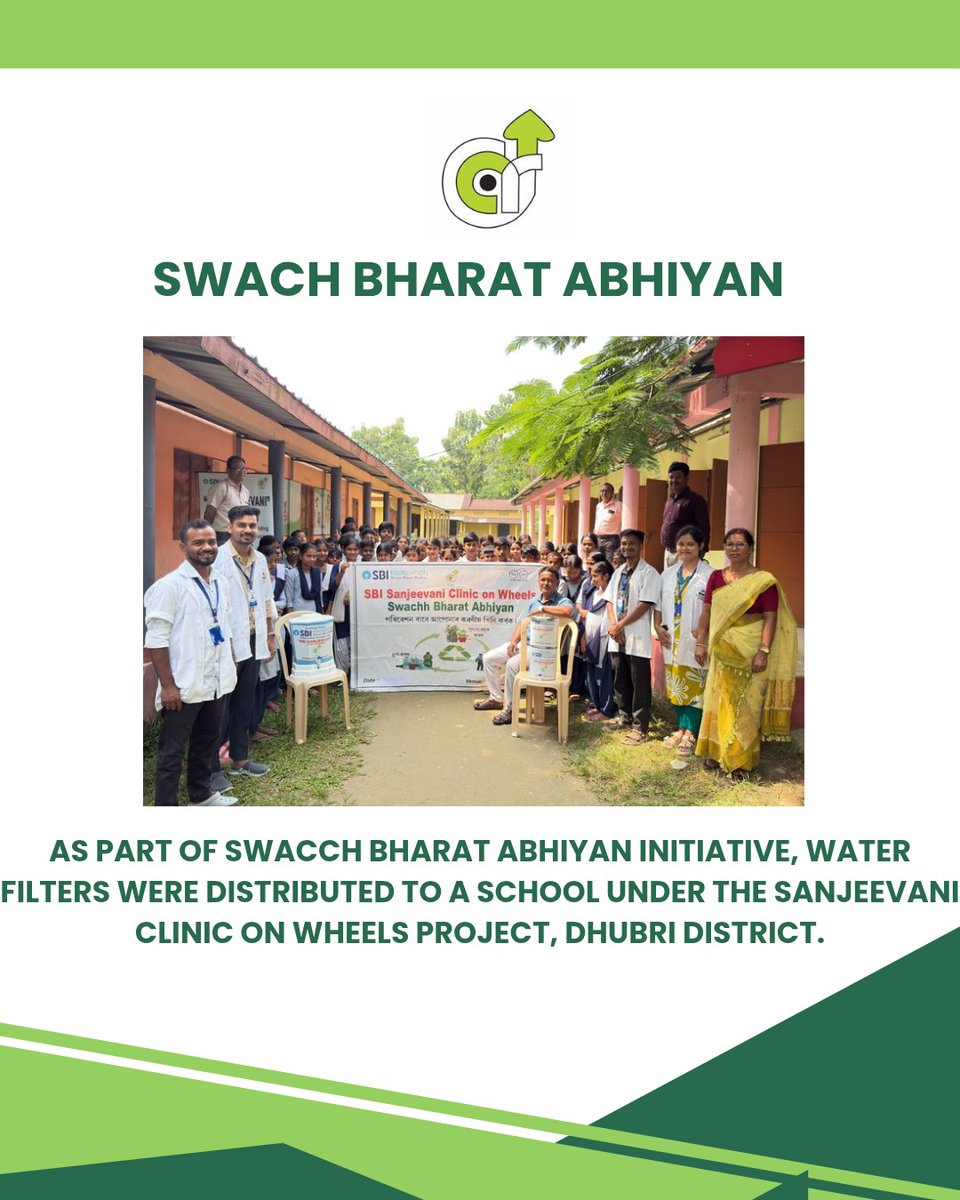 acrd1995's tweet photo. Promoting Safe Drinking Water &amp; School Hygiene | Dhubri
As part of the Swachh Bharat Abhiyan initiative, the ACRD SBI Sanjeevani Clinic on Wheels Team, Dhubri, distributed two water filters to Dwarshila High School, formally handing them over to the HM, Mr. Sukumar Madhab Medhi. https://t.co/dXKT2aFXc5