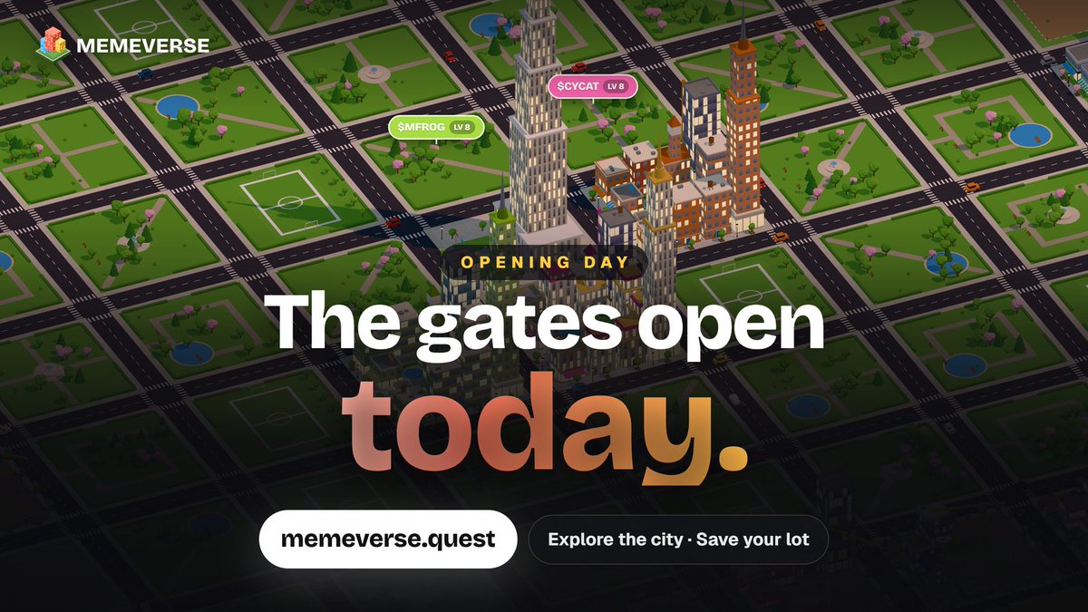 memeverse00's tweet photo. TODAY.

the city opens. the lots are empty. nobody owns the skyline yet.

that changes fast. https://t.co/Uw8V1DmepP https://t.co/PJ2V3tx4fL