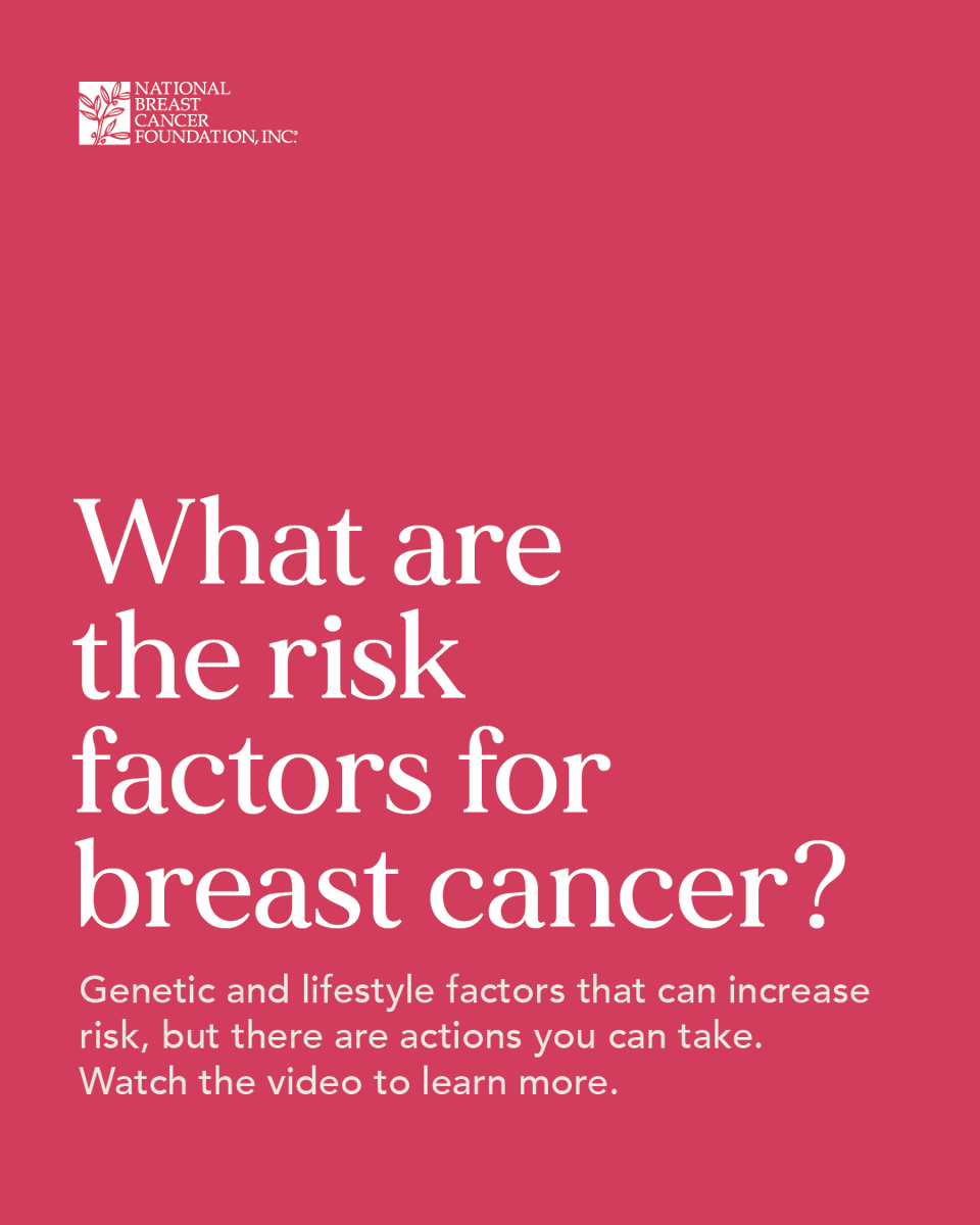 NBCF's tweet photo. ▶️ 🔗 : https://t.co/Qq16kszCtt

Cinthia, our Sr. Director of Education &amp; Outreach, shares more about genetic and lifestyle risk factors associated with breast cancer. Watch the video to learn how you can assess your risk. https://t.co/9RG6lOoPJ7