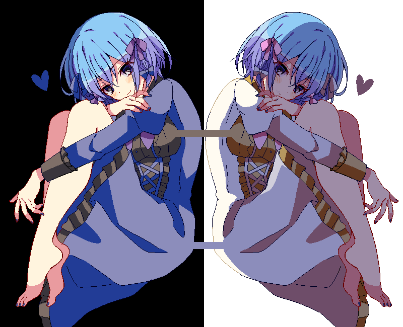 blueiziz's tweet photo. 【一応解説】
同じ色だけど、光の環境（照明や影の状況）の認識の違いによって青と黒のドレスに見えたり白と金のドレスに見えたりするという一時期流行った服のネタです。 https://t.co/Kxuhf9m1MG