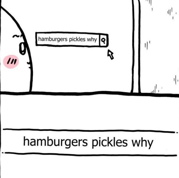 tanijrou's tweet photo. hamburgers pickles why https://t.co/Ka0sSoGE4D