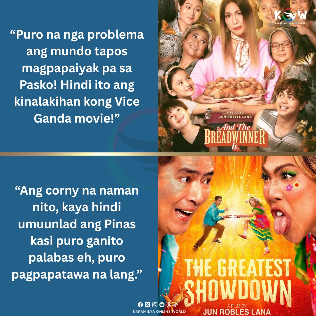 kowalerts's tweet photo. NA PARA BANG SI VICE LANG ANG LAGING MAY PELIKULA… 

Wala na talaga yan siyang kalalagyan, may masasabi at masasabi talaga sila. 

Basta magtatawanan na lang tayo sa December 25…

#TheGreatestShowdown kita kits sa sinehan! https://t.co/9rG5MF95eh