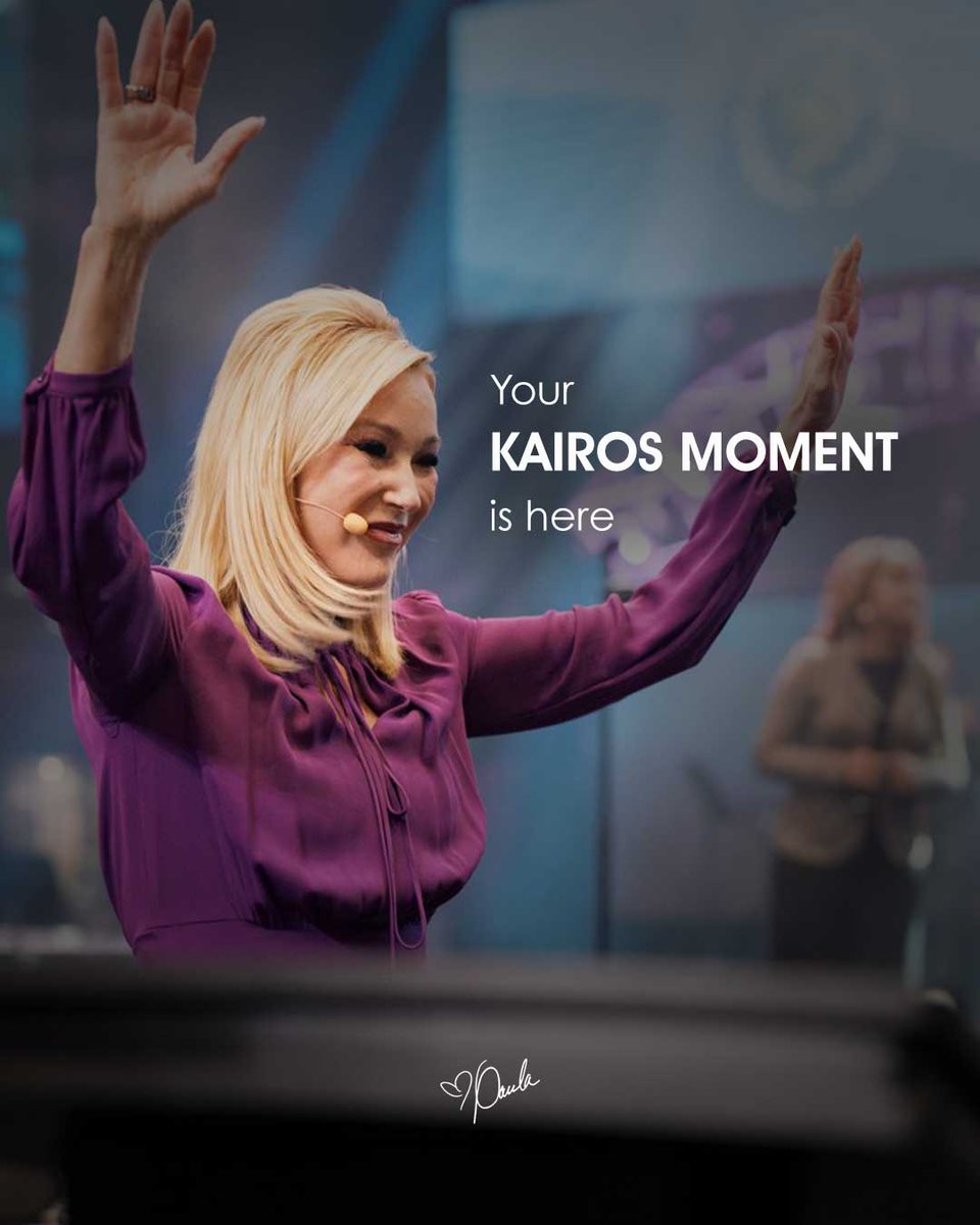 Paula_White's tweet photo. YOUR KAIROS MOMENT IS HERE! God has a new season to usher into your life.. A kairos moment where eternity invades earthly! Receive it 🙏 https://t.co/cqXDjWq3Bw https://t.co/5XvnDsTGSu