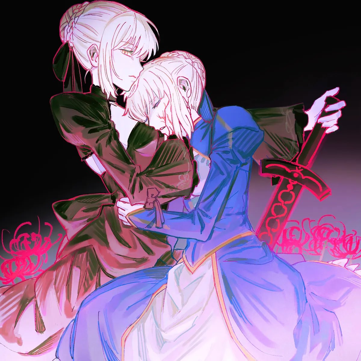 nekohakuuu's tweet photo. Saber and salter https://t.co/8azdGVefWG