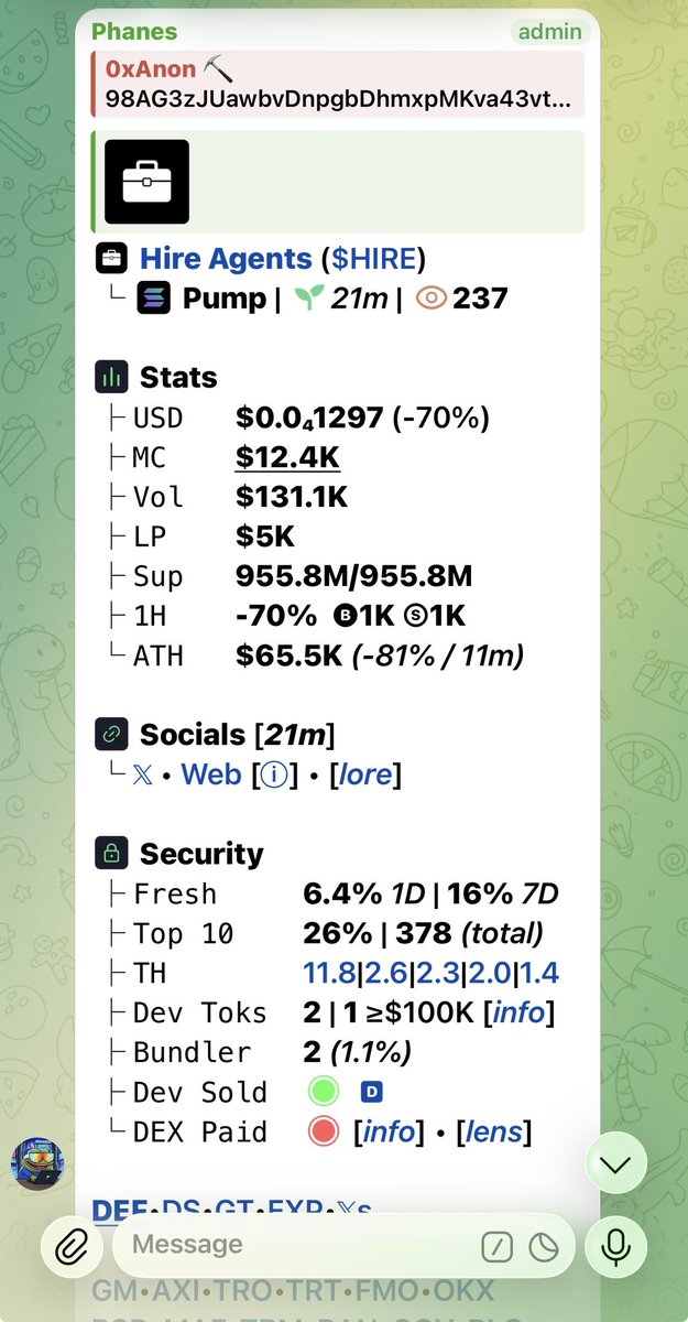 0xAnon01's tweet photo. 6X on $HIRE

Tg me https://t.co/C3Qz0Hdf3H for Early CAs and network alpha. 

98AG3zJUawbvDnpgbDhmxpMKva43vtgPLLPSXqo1pump https://t.co/14bdO5pk5X