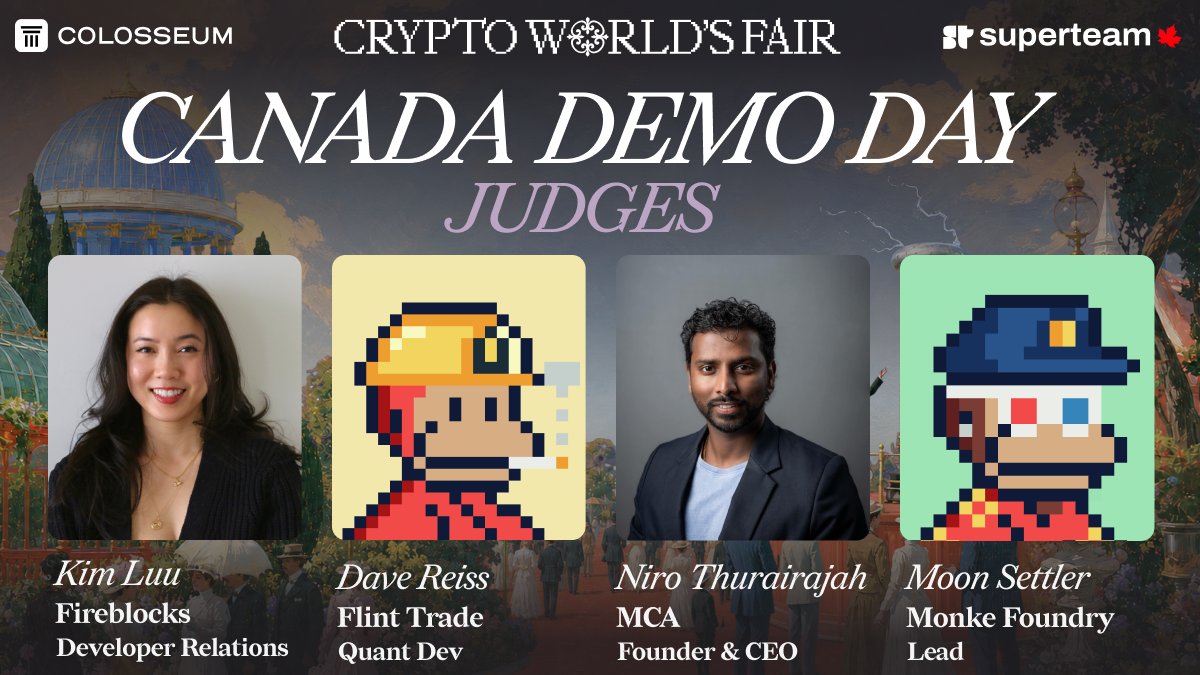 SuperteamCAN's tweet photo. Submissions are due in 16 hours!

Builders submitting for the Canadian track,
meet the judges who will evaluate the Top 10 teams, live on X

Say hello👇 https://t.co/6GgeMiPcGW