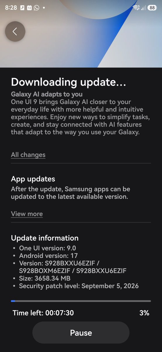 ReyLDR2025's tweet photo. @tarunvats33 Received One UI 9 Europe CSC BOG https://t.co/XuAh0iVg4P
