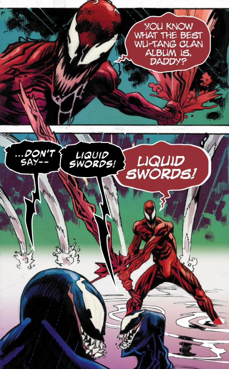 KingJobber's tweet photo. Carnage about to hit Venom with the liquid swords line during his ult next year. https://t.co/pusK1tSKmC