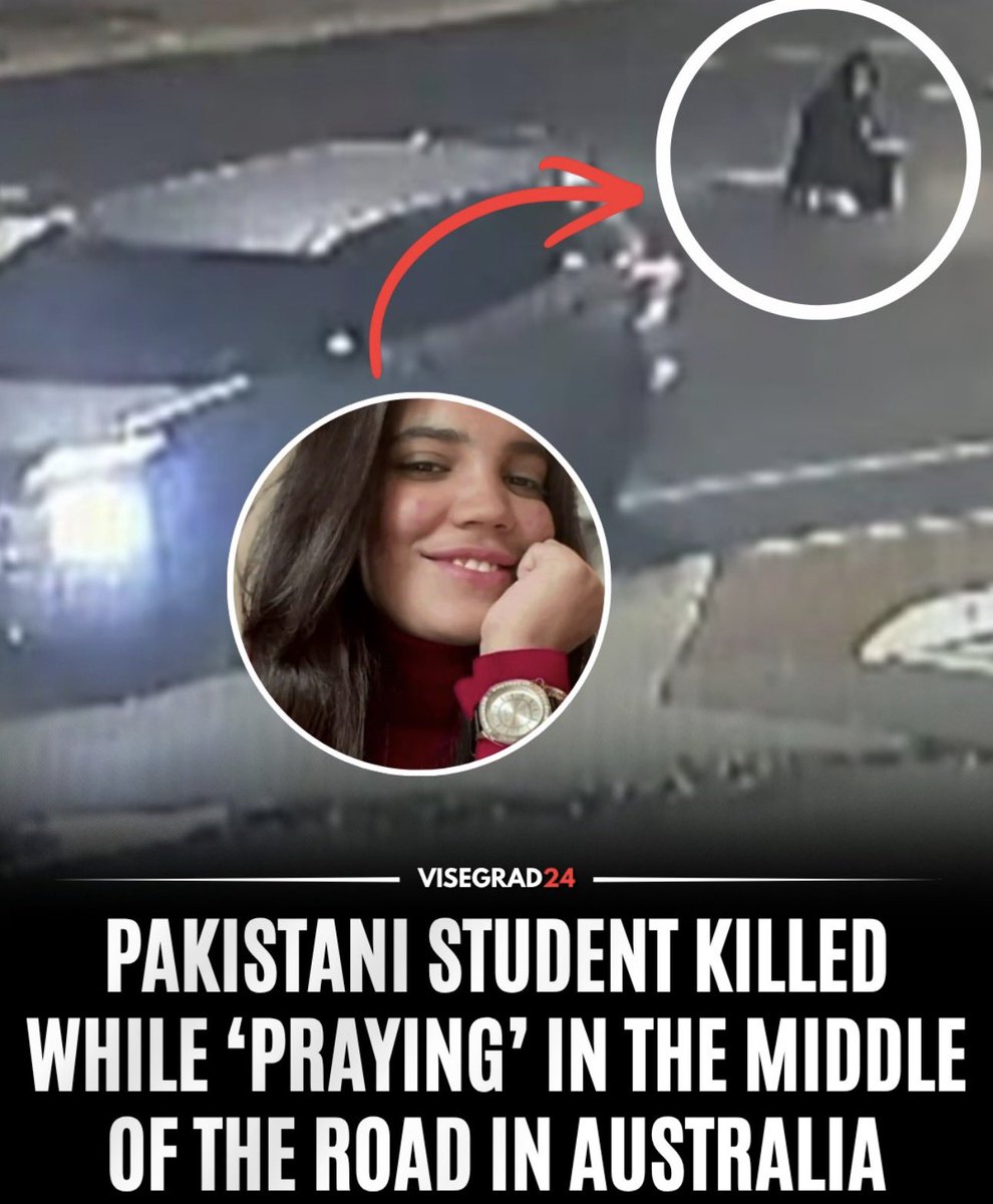 visegrad24's tweet photo. A young Australian driver has avoided prison after fatally striking Pakistani international student Samia Malik in Adelaide.

CCTV footage showed Malik kneeling in the middle of the road for 4 minutes before the collision, with her hands appearing to be in a praying position.

The driver, Ashton Friend, 20, claimed he did not see Malik and initially believed he had struck an animal. He didn’t stop at the scene and was identified by police about a week later. The court heard he was neither speeding nor under the influence of alcohol or drugs.

He pleaded guilty to causing death by careless driving and leaving the scene of an accident. Friend received a prison sentence of 16 months, but the sentence was suspended on a two-year good behaviour bond, allowing him to avoid prison unless the suspension is revoked. 

He also received a 10-year driving ban