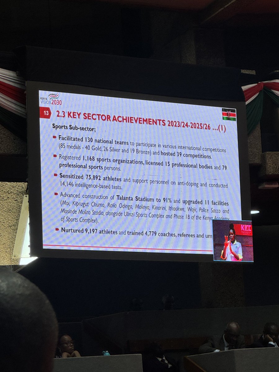 AnganaKeith's tweet photo. Attended the Public Sector Hearings for the coming (Medium Term) budgets (2027/28 to 2029/30) today, specifically for the Sports &amp; Arts Sector, and I don’t think there’s much work going on in that Ministry. 

Hizo achievements ni za 4 years btw (mid-2022 to mid-2026). https://t.co/PFY4sFGJ5r