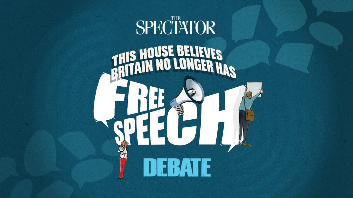 SpectatorEvents's tweet photo. TONIGHT! Watch the livestream🔴

@kelvmackenzie and @ThePosieParker will go head-to-head with Jonathan Sumption and @edvaizey to debate whether Britain still has free speech.

👉Watch the debate in full here at 7pm: https://t.co/nzqYLJ1UPT https://t.co/6K1KqCkITt