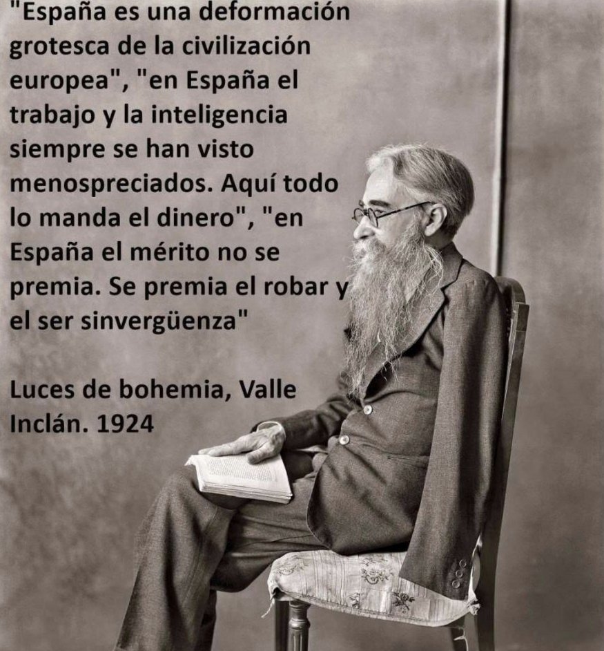 ValethorRol's tweet photo. 3 frases de "Luces de Bohemia". 

Más de 100 años desde que fue escrita. 

Seguimos igual. https://t.co/zUU9ZUSuR3