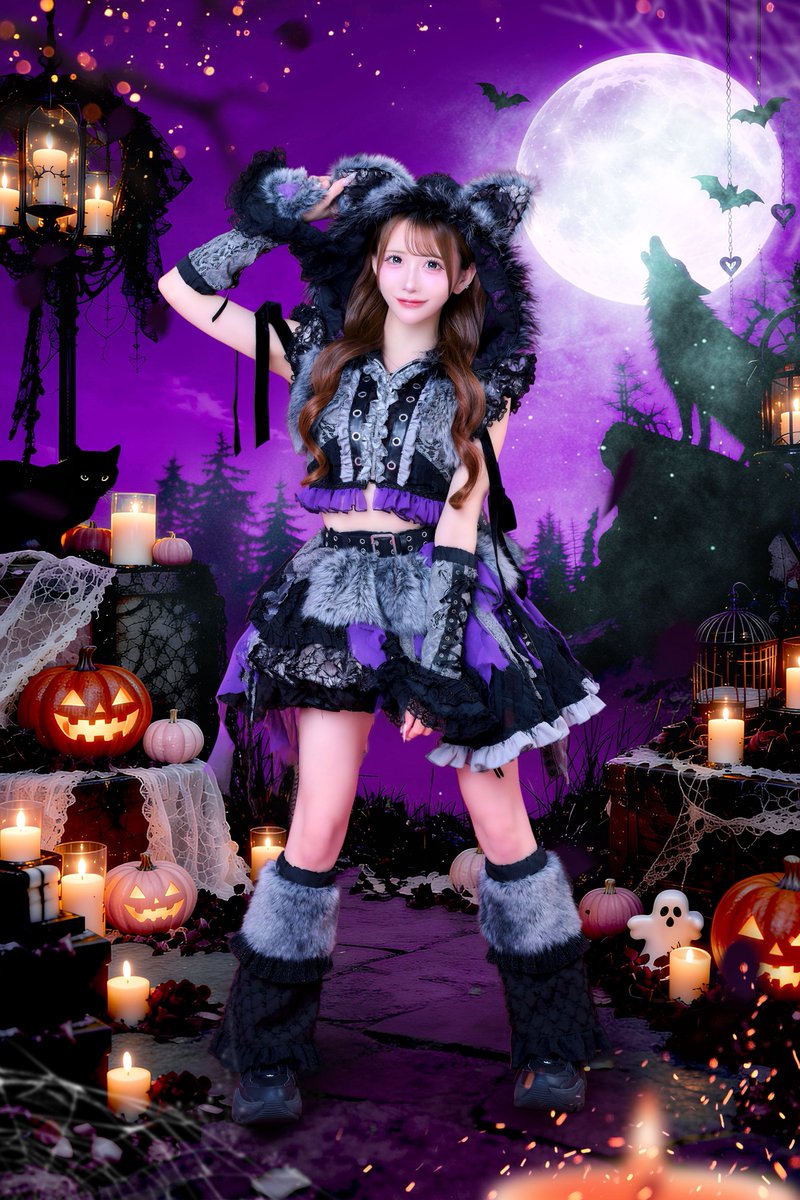 TENRIN_official's tweet photo. ††𖤐☾·̩͙ ɫɭᴬᴸᴸᴼ꒳ᴱᴱᴺ ·̩͙☾𖤐††

        💜𝐍𝐚𝐧𝐚𝐬𝐞 𝐍𝐢𝐜𝐨💜
𝑂𝑟𝑖𝑔𝑖𝑛𝑎𝑙 𝐻𝑎𝑙𝑙𝑜𝑤𝑒𝑒𝑛 𝐶𝑜𝑠𝑡𝑢𝑚𝑒 

『にこと一緒じゃなきゃ
      イタズラするよ🐺💜👿』 https://t.co/IG6rRlTqUQ
