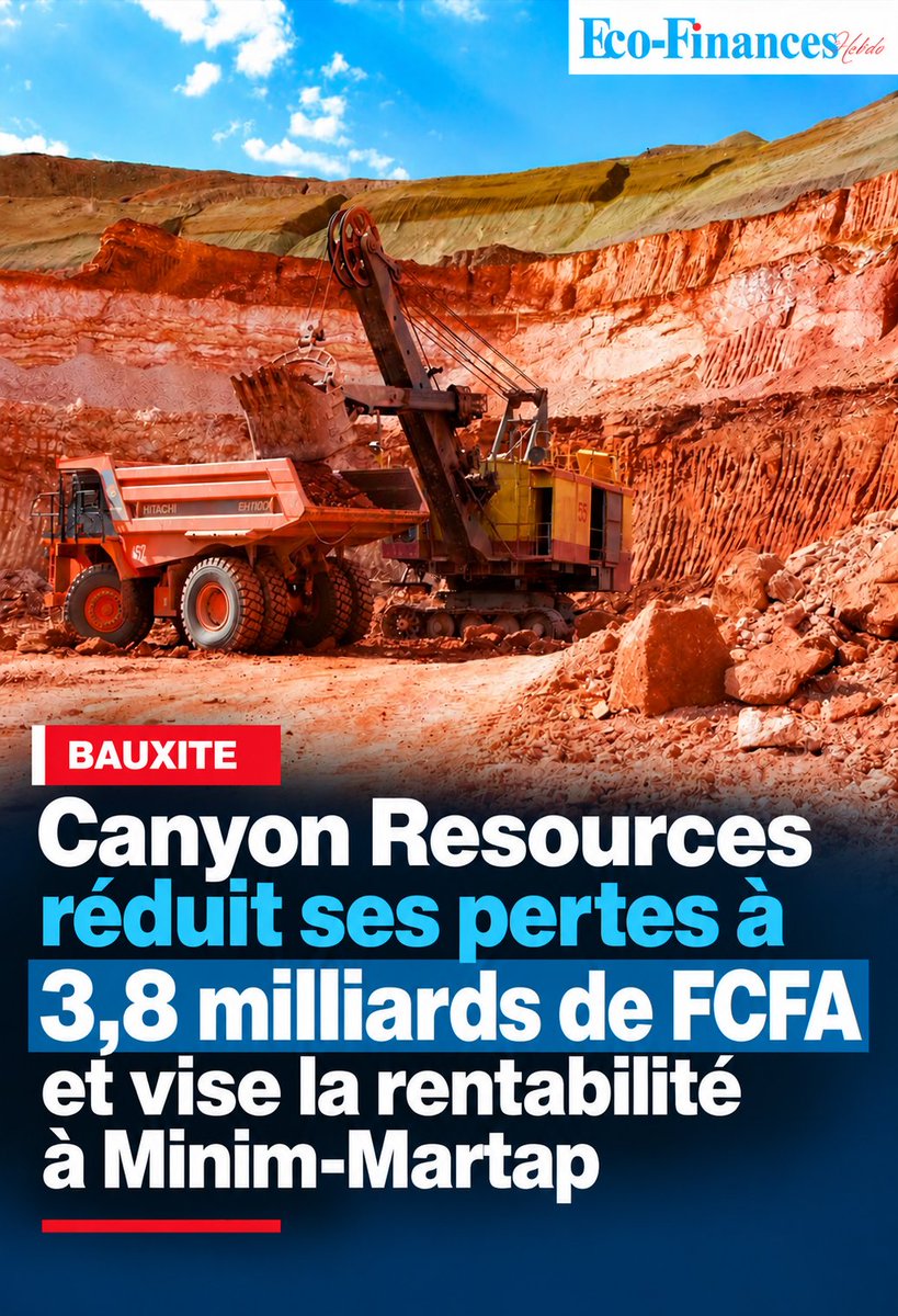 JosephRoland79's tweet photo. Bauxite : Canyon Resources réduit ses pertes à 3,88 milliards FCFA, contre 8,26 milliards un an plus tôt. À Minim-Martap, le défi reste de financer les infrastructures et de lancer les premières exportations.
#Cameroun #Mines #Bauxite
À lire sur https://t.co/iJZGmxlwdO ! https://t.co/N8BGSGxDZZ