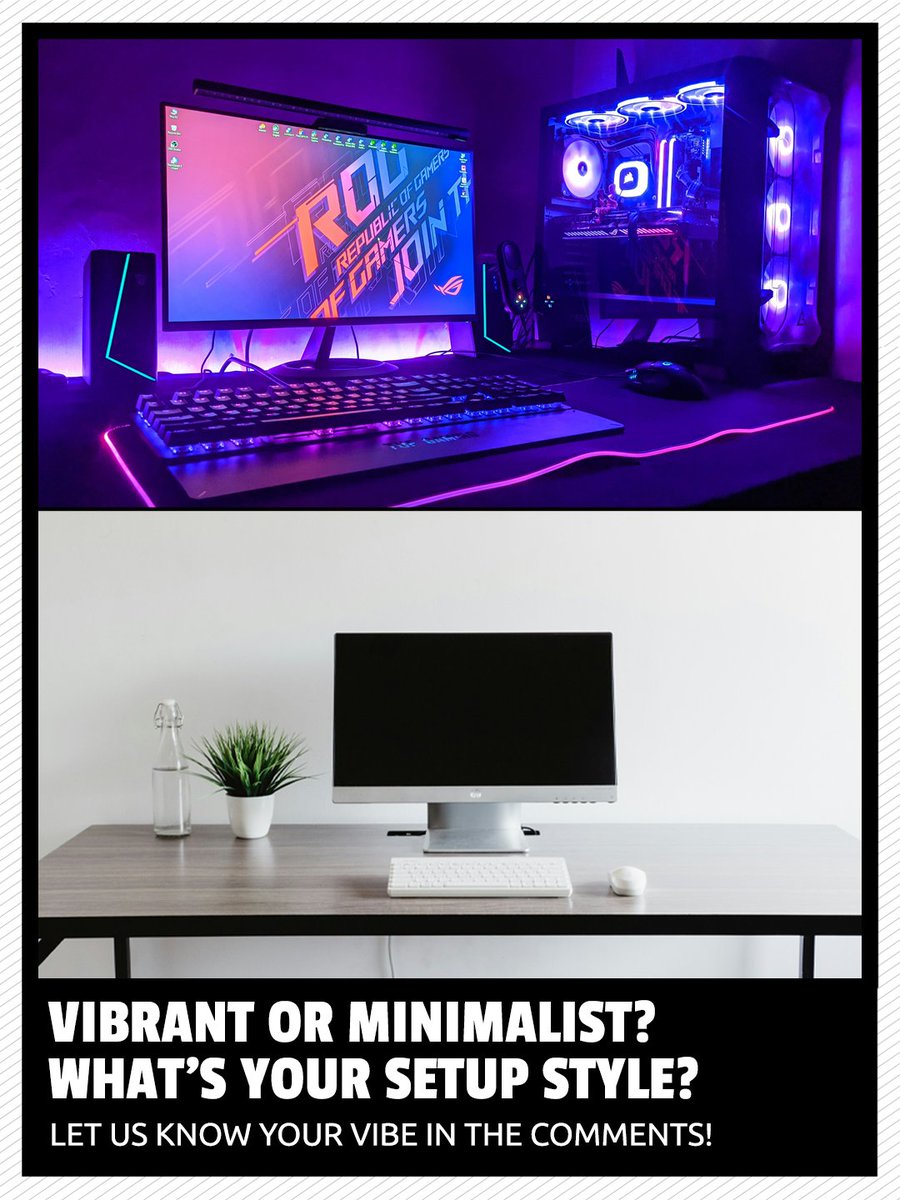 Cex's tweet photo. RGB overload vs. clean aesthetic... 
Which side are you on? Drop your pick below! https://t.co/32pVlE4a5Z