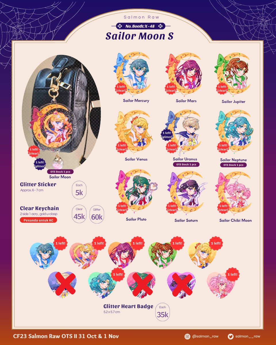 salmon__raw's tweet photo. [❤️ &amp; 🔁 appreciated✨️ ] Salmon Raw CF23 OTS &amp; GA

‼️Open Booking by DM (12 Okt - 20 Okt)‼️

📍No. Booth: X-48
🗓 Both Days &amp; Mail Order 

🌟 Sailor Moon, Aikatsu, Yumeiro, HSR, FGO, GDCG, PPGZ, TBHK, MLP, FGO, Frieren, Pretty Rhythm, Madomagi

#comifuro23 #cf23catalogue #cf23 https://t.co/WrwZQDCAOV
