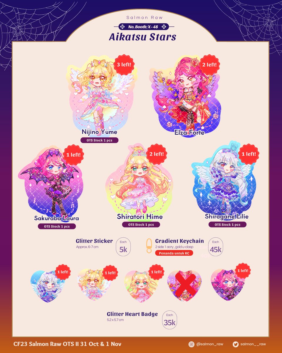 salmon__raw's tweet photo. [❤️ &amp; 🔁 appreciated✨️ ] Salmon Raw CF23 OTS &amp; GA

‼️Open Booking by DM (12 Okt - 20 Okt)‼️

📍No. Booth: X-48
🗓 Both Days &amp; Mail Order 

🌟 Sailor Moon, Aikatsu, Yumeiro, HSR, FGO, GDCG, PPGZ, TBHK, MLP, FGO, Frieren, Pretty Rhythm, Madomagi

#comifuro23 #cf23catalogue #cf23 https://t.co/WrwZQDCAOV