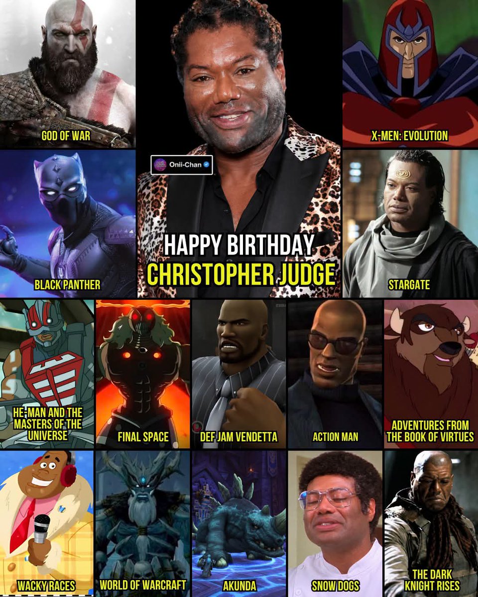 oniichanph's tweet photo. The voice of Magneto and Kratos Christopher Judge Celebrates 62! 🎮🎂

Christopher Judge is best known as Teal’c in Stargate SG-1 and as Kratos in God of War, two defining roles that made him instantly recognizable to sci-fi and gaming fans. His career also includes major voice work as Magneto in X-Men: Evolution, Black Panther in Marvel’s Avengers, and D-Mob in the Def Jam games.

Some of his most notable voice roles include:
• Shang Tsung (Mortal Kombat Legends)
• Captain Ackbar (Star Wars: The Clone Wars)
• Rafael Diaz (Star vs. the Forces of Evil)
• Iroh (Avatar: The Quest for Balance / Nickelodeon All-Star Brawl 2)
• Cyrax (Mortal Kombat Legends: Battle of the Realms)
• Akihiro Ehara (Lost Judgment)
• Niro (Star Wars: Tales of the Underworld)
• Coach Shimura (Ultraman: Rising)
• Mr. Mu (The Loud House)
• Agent Jack Flowers (The Boondocks)
• Sabato Kuroi (Blade of the Immortal)
• Dale (Rapunzel’s Tangled Adventure)
• Roberto Núñez (Elena of Avalor)
• Uncle (Over the Moon)
• Bill (Over the Moon)
• Sogen (Ghost of Tsushima)
• Genbar (Diablo IV)
• Ben Lee (Syndicate)
• Nahl Varius (Masquerada: Songs and Shadows)
• Hachi (Ghost of Tsushima)

Few performers can claim signature roles in both a landmark sci-fi series and one of gaming’s biggest franchises. Christopher Judge’s work as Teal’c and Kratos has given him a lasting place with fans across both worlds.

Wishing Christopher Judge a powerful 62nd birthday and many more memorable performances ahead. 🎂🎙️✨