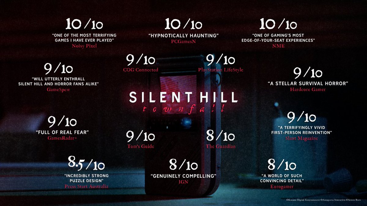 KONAMIUK's tweet photo. — SILENT HILL: Townfall —
See what critics had to say about SILENT HILL: Townfall.
Get it now: https://t.co/flb95ACieY

#SILENTHILL #Townfall https://t.co/ZN7ghlwVfR