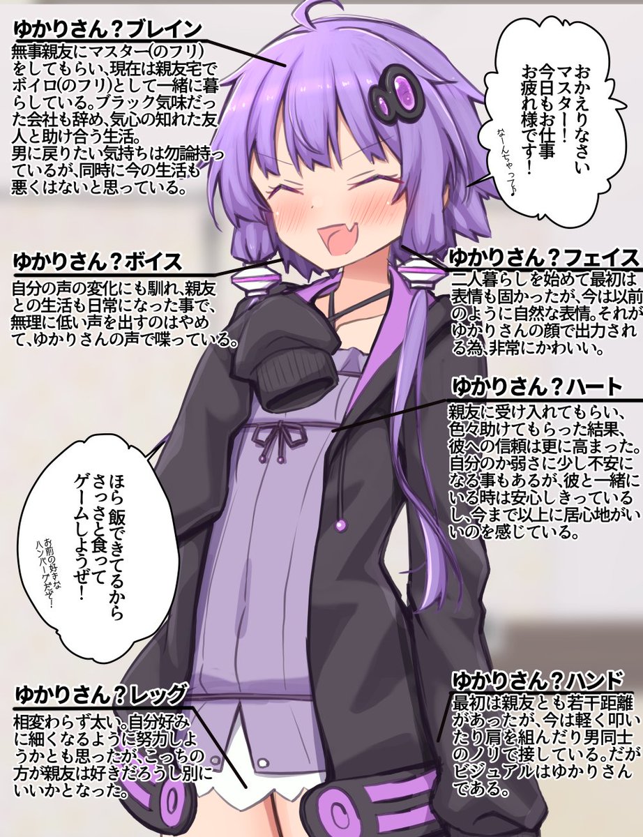MATEO2023_ex's tweet photo. ←ある日突然ゆかりさんになってしまった親友　｜　ゆかりさんになってしばらく経った親友→ https://t.co/rT36nWygqh