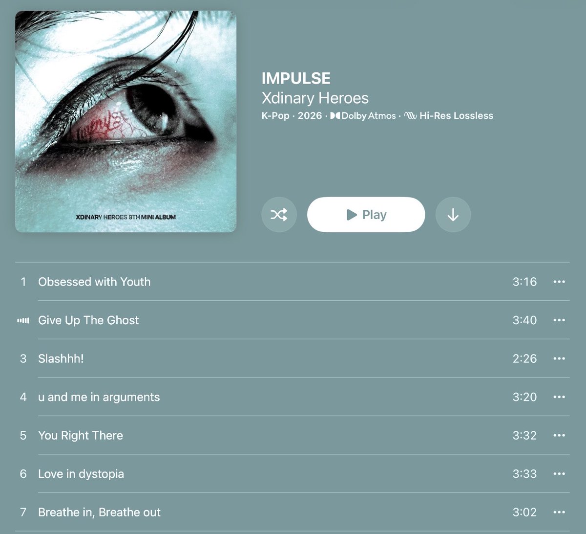gaonfansite's tweet photo. Xdinary Heroes members composition & lyrics for each songs - IMPULSE album (without Give Up The Ghost)

Composer: 
Obsessed with Youth - 🐱🐥🦊🐰🐺
Slashhh! - 🦊🐰🐺
U and Me in arguments - 🐱🐥🦊🐰🐺
You Right There - 🐱🐥🦊🐰🐺
Love in Dystopia - 🦊🐰🐺
Breath In, Breath Out - 🐱🐥

Lyrics writing: 
Obsessed with Youth - 🐱🐥🦊🐰🐺
Slashhh! - none
U and Me in arguments - none
You Right There - 🐥 (full song) 
Love in Dystopia - none
Breath In, Breath Out - 🐥

jungsu - composed 4, lyrics 1
gaon - composed 4, lyrics 3
ode - composed 5, lyrics 1
junhan - composed 5, lyrics 1
jooyeon - composed 5, lyrics 1

#XdinaryHeroes #엑스디너리히어로즈 
#엑디즈라는_청춘에_Obsessed
#Obsessed_With_XH_IMPULSE