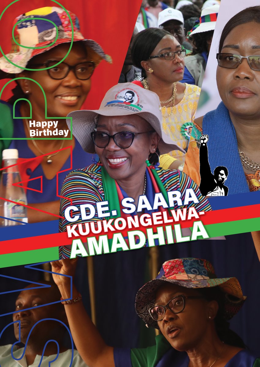 SWAPONamibia's tweet photo. 🎊🎂🎁🎉Happy Birthday Comrade Saara Kuukongelwa-Amadhila 🎊🎂🎁🎉 https://t.co/rn4aPLmT6v