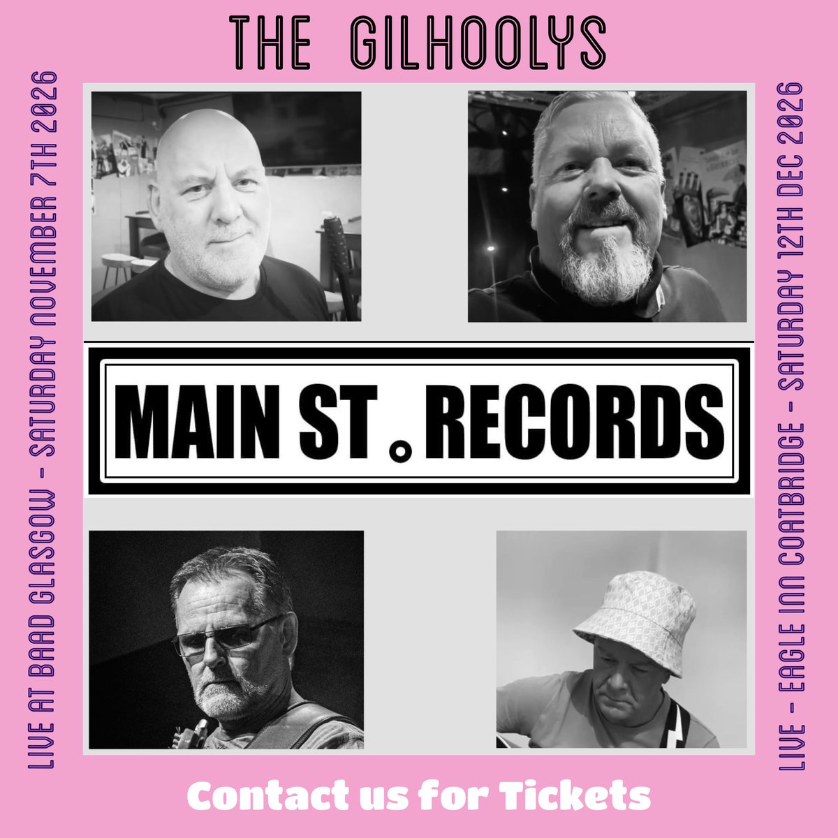 thegilhoolys's tweet photo. Happy Monday guys. Such a thing??
Catch us at these shows. Supporting Manchester legends Proud Mary on 7/11 with the amazing John Rush and The Hollows. Then at the Eagle Inn on Dec 12th for the Main Street Records Christmas show. 
Amazing line ups on both. 
Love ya
The Gs❤️ https://t.co/iwHJnYwsdg