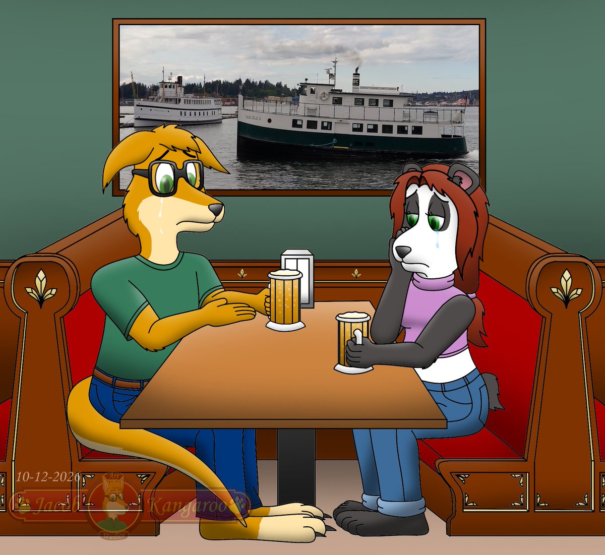 JacobFerryboat's tweet photo. @PandaJenn0 and I both had depressing weeks, Jenn had a bad birthday, and I once again was turned down by a woman. Jenn and I went to a restaurant, drank butterbeer and talked about our problems. https://t.co/kSLTgYk6Zl